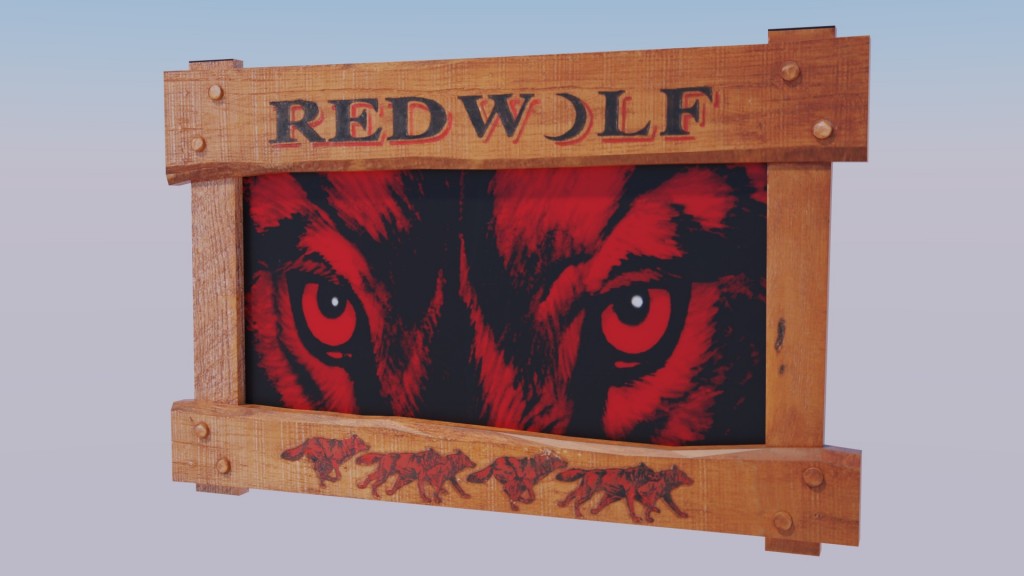 Red Wolf Bar Sign preview image 1